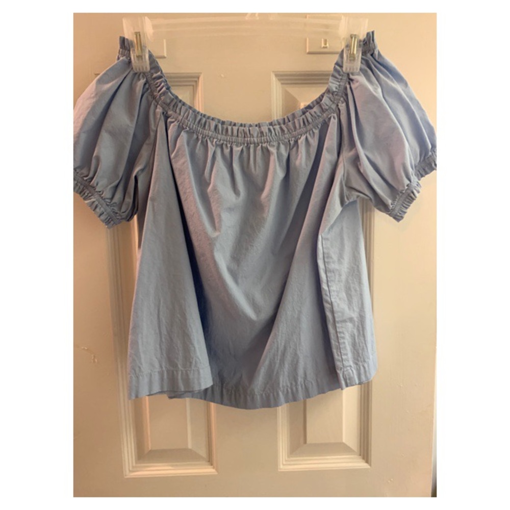 Powder blue off-the-shoulder H&M top. Size 4
